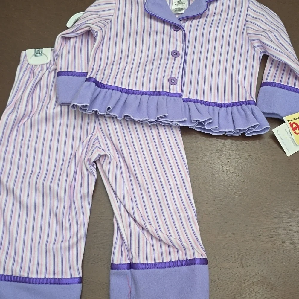 TWIGS Purple Striped Girls 18 Mo Pajamas Set NEW‎